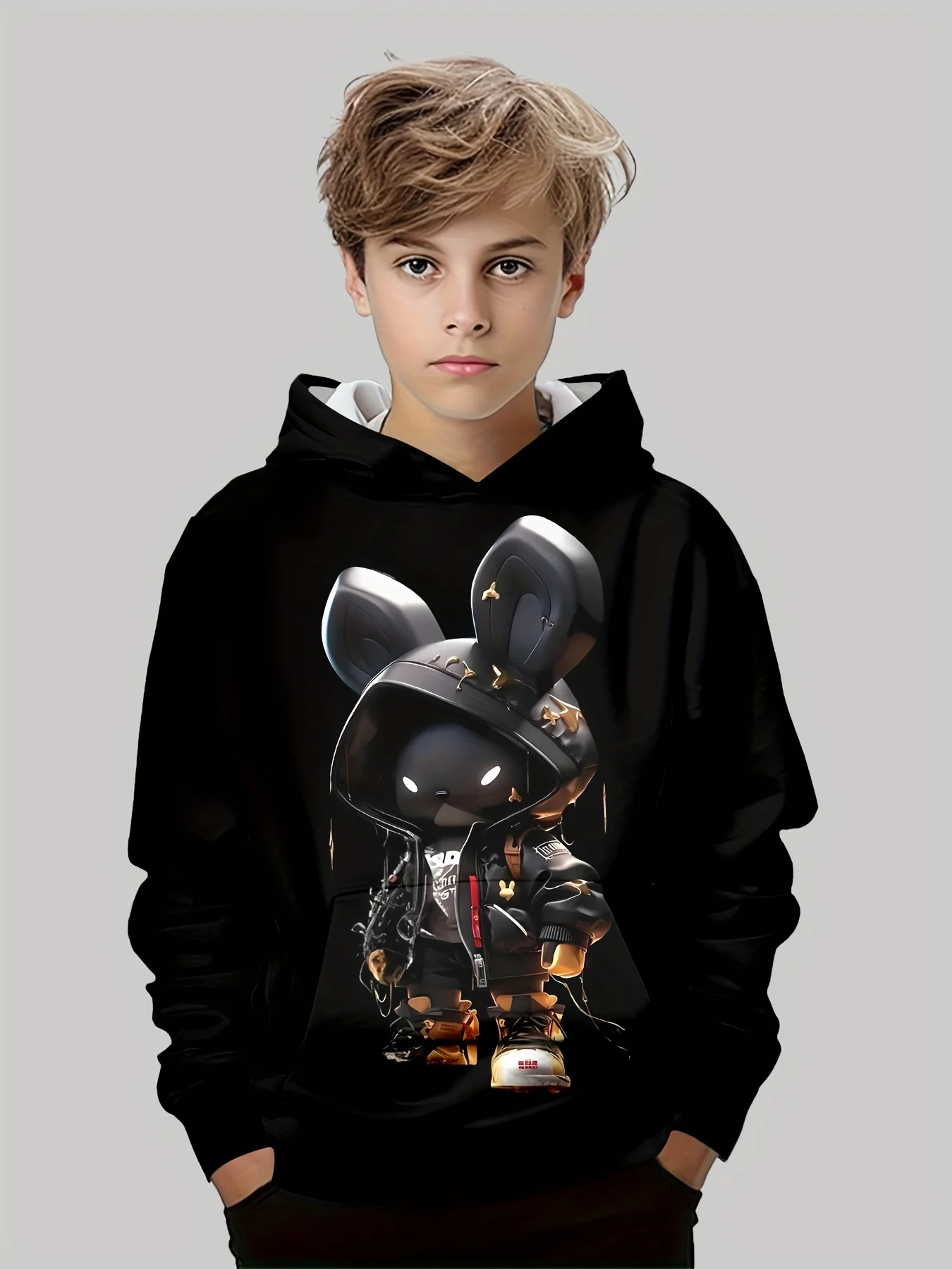 Kinder Kleidung Jungen Hoodies Langarm 3D Druck Kinder Frühling Herbst Kleidung Casual Stilvolle Outdoor Jungen Kleidung Pullover Tops – Detail 5