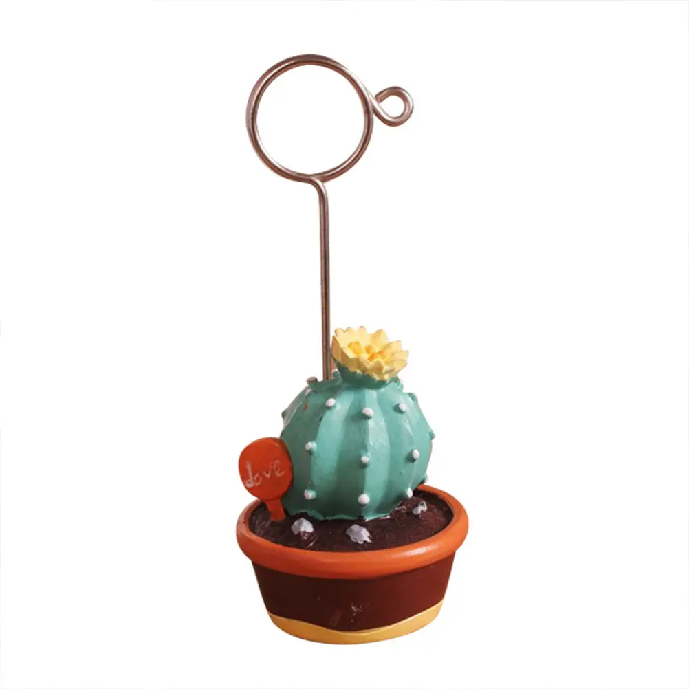 Cactus Memo Stand Desktop Note Photo Card Holder for Restaurant Reception Office Table Decor