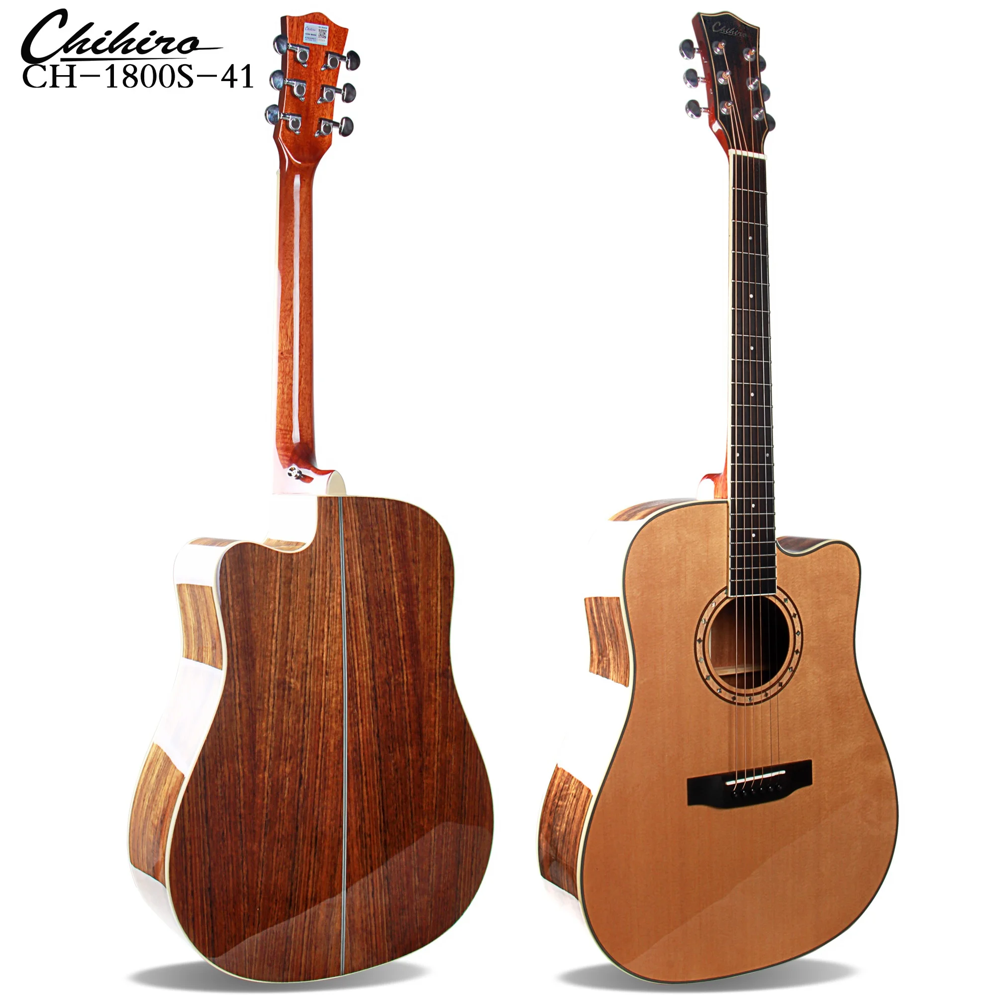 

CH-1800S-41 41 Inch Chinese Music Cutaway Chihiro Acoustic Solid Wood Guitar
