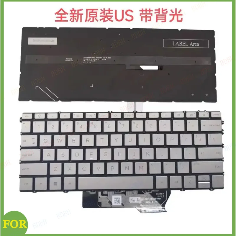 Silver Backlit Keyboard for HP Envy X360 2-in-1 13-BF Laptops  TPN-C161