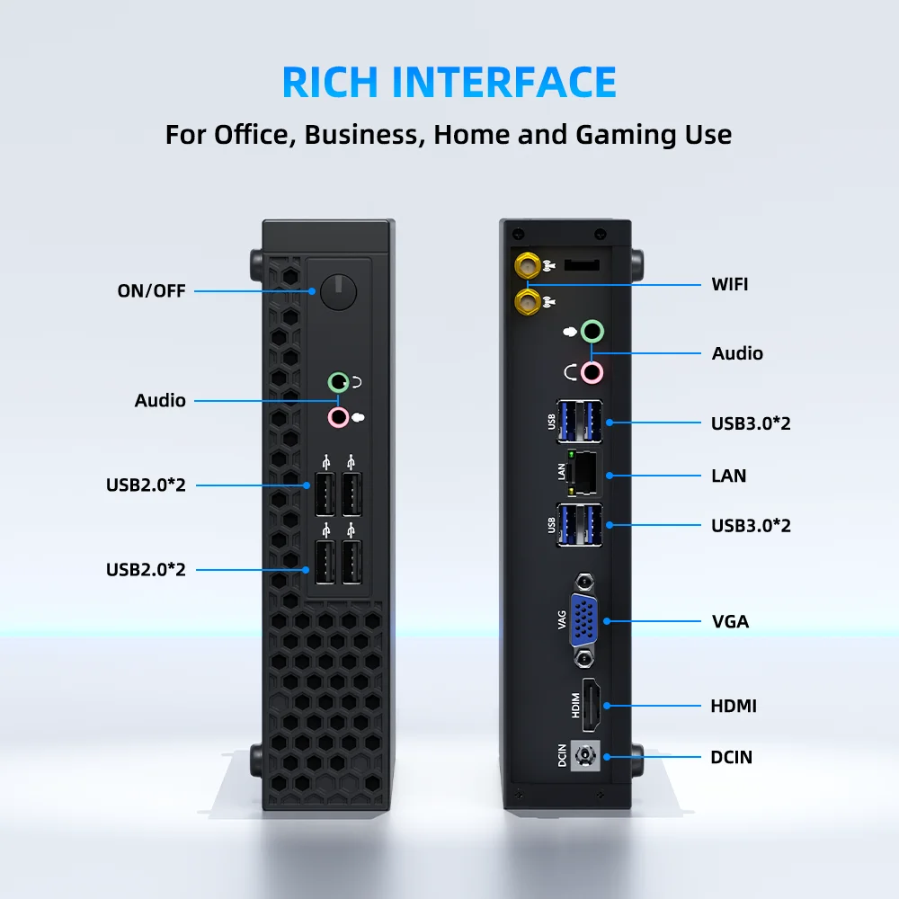 Ultra 5 125H 7 165H AI كمبيوتر صغير Barebone كمبيوتر صغير DDR5 * 2 سطح مكتب صغير خادم المكتب المنزلي كمبيوتر صغير للأعمال للألعاب #6