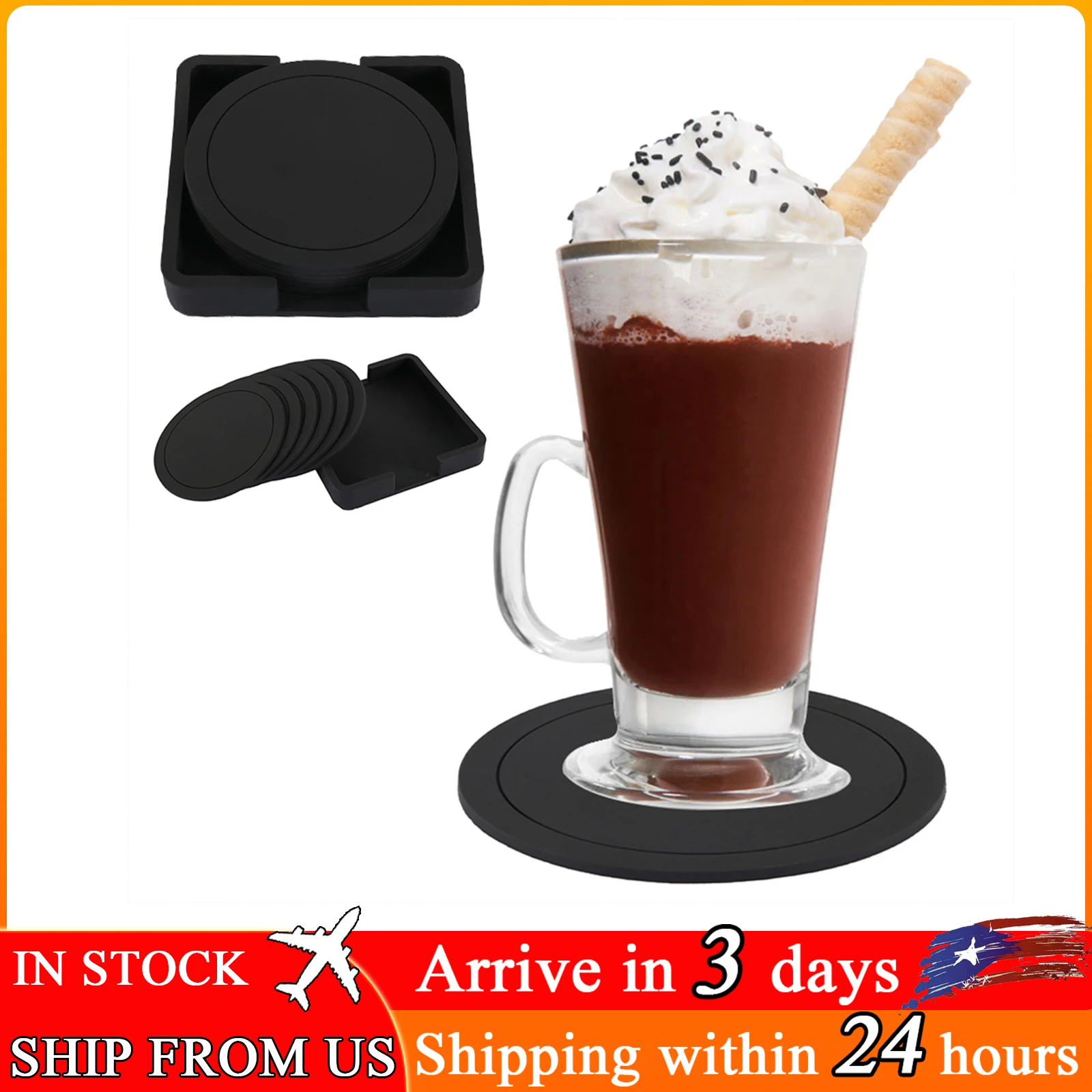 Non-slip Silicone Drinking Coasters Drink Coffee Cup Round Cup Mat Holder Stand Jar Gripper Pads Tableware Cup Pad Accessories