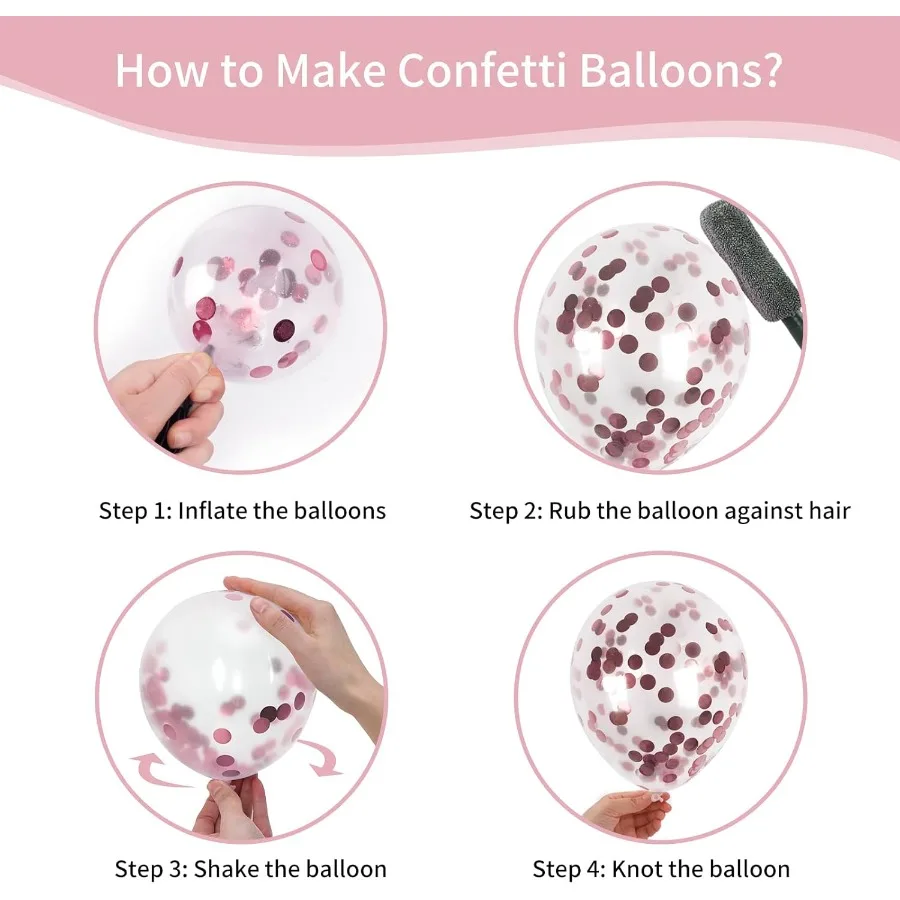 65 قطعة بالونات الذهب الوردي الوردي الأبيض الذهب النثار اللاتكس بالونات الحفلات عدة مع أشرطة للفتيات عيد ميلاد الزفاف استحمام الطفل