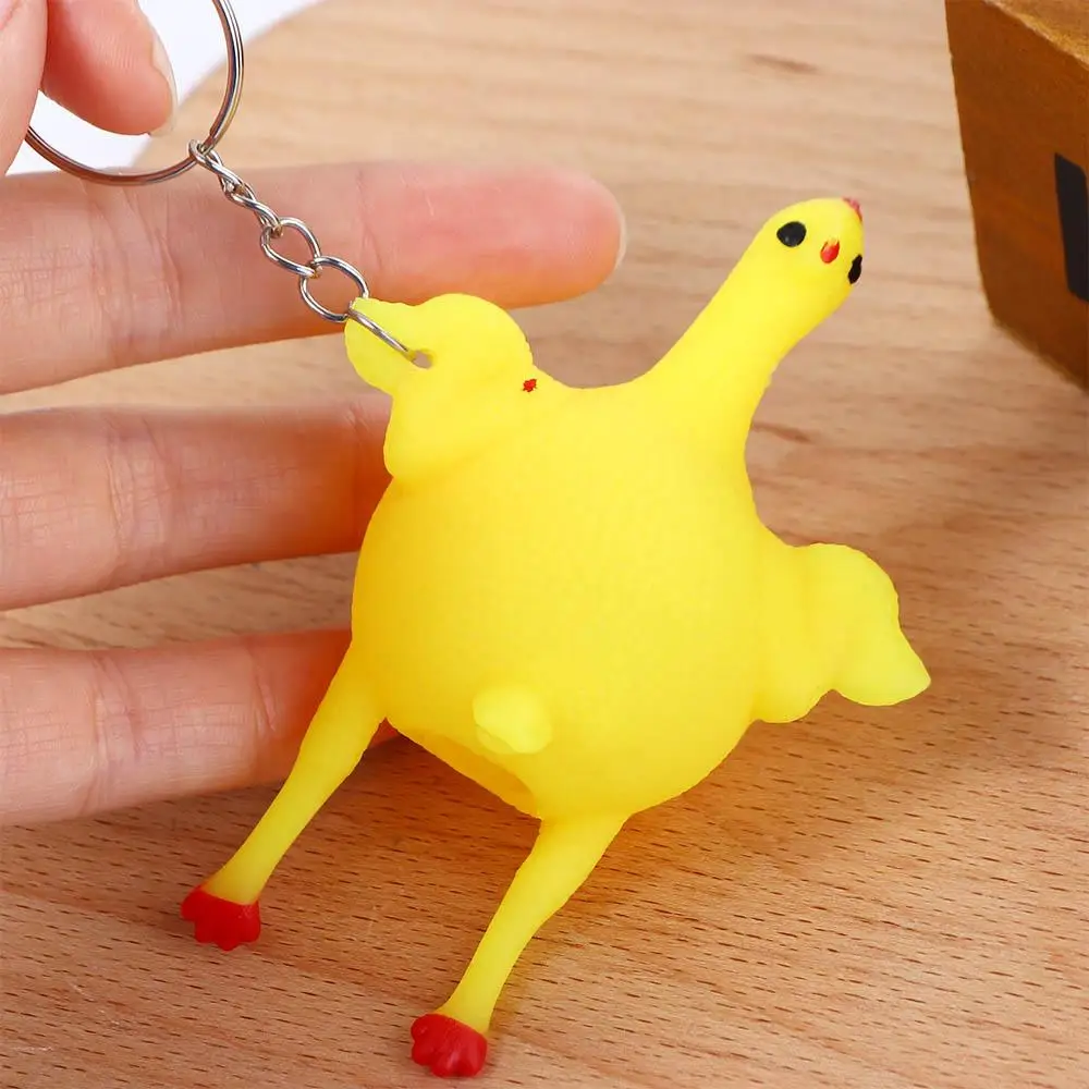 Children Gift Funny Trinket Spoof Toy Pranks Maker Gags Tricky Toys Key Ring Chicken Laying Eggs Practical Jokes