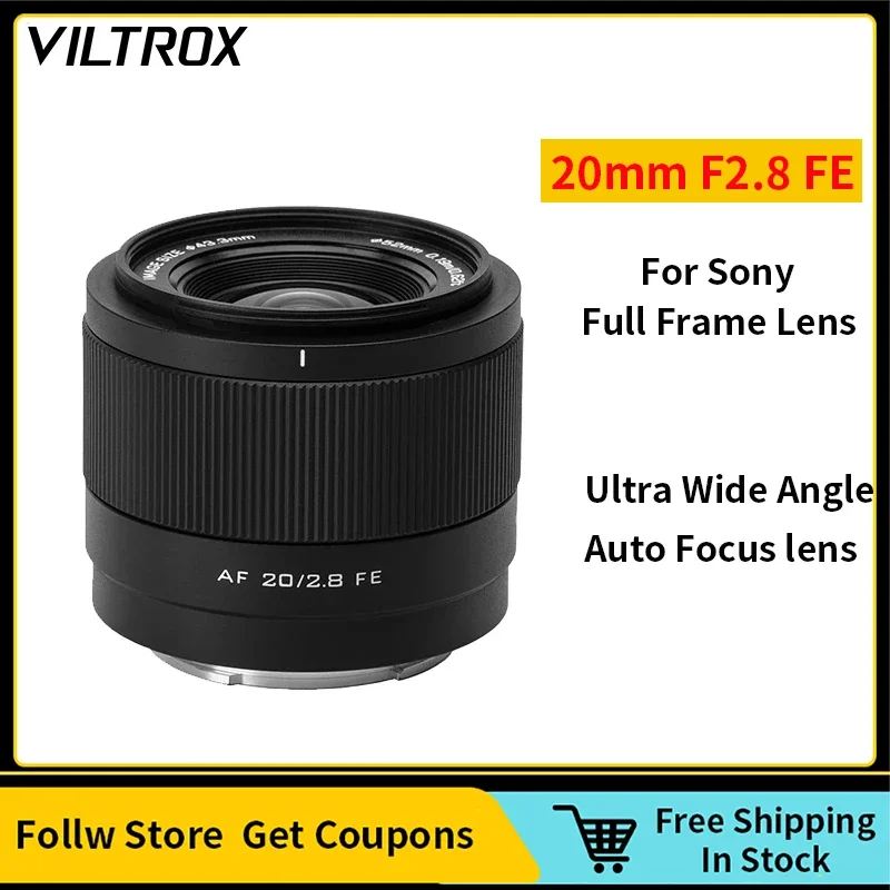 Viltrox 20mm f2.8 sony e câmera full frame ultra grande angular foco automático lente vlog para sony ZV-E1 a7rv ZV-E10 a7c fx30