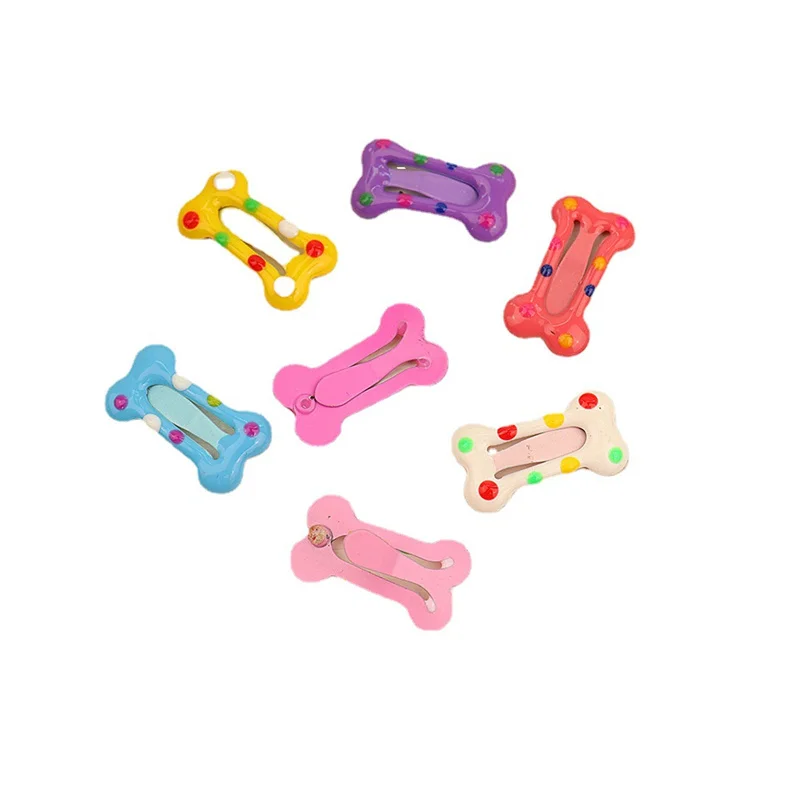 Colorful Bone Shape Dog Hairpin Pet Puppy Kitten Hair Clip Kawaii Hair Accessories Hair Grooming Pet Hair Supplies