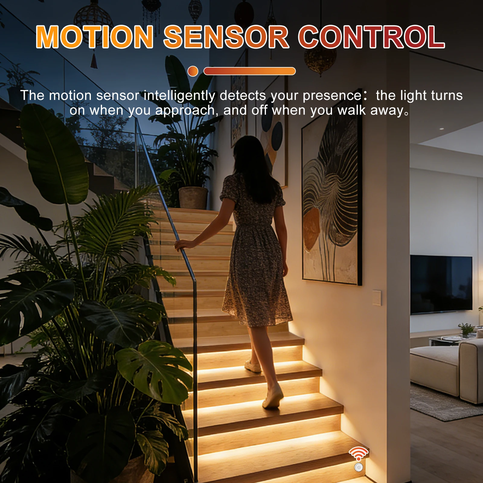 Smart  stair light kit, which can be remotely controlled by APP for dynamic constant brightness indoor stair