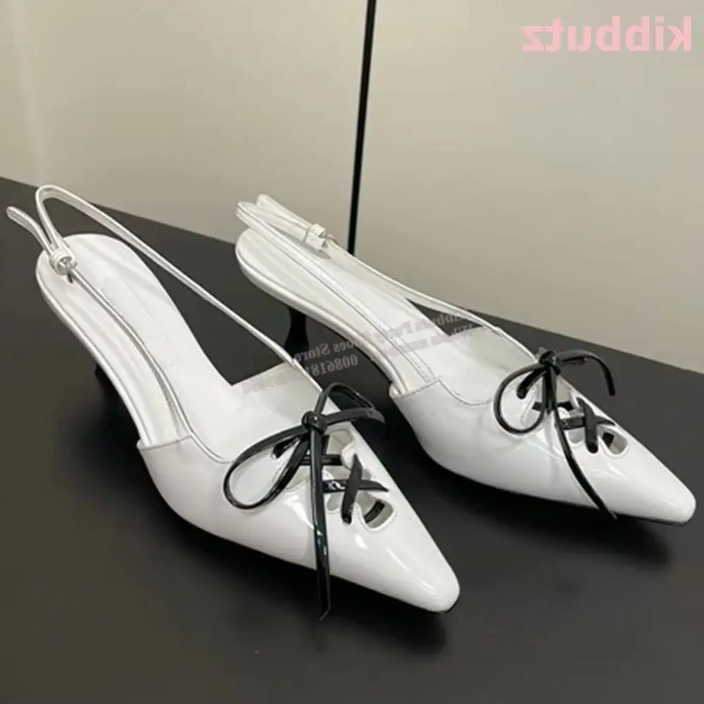 

Lace-Up Pump Genuine Leather Mixed Color Pointed Toe Thin Heels Slip-On Fashion Elegant Sexy Party Dress Concise Women Shoes New