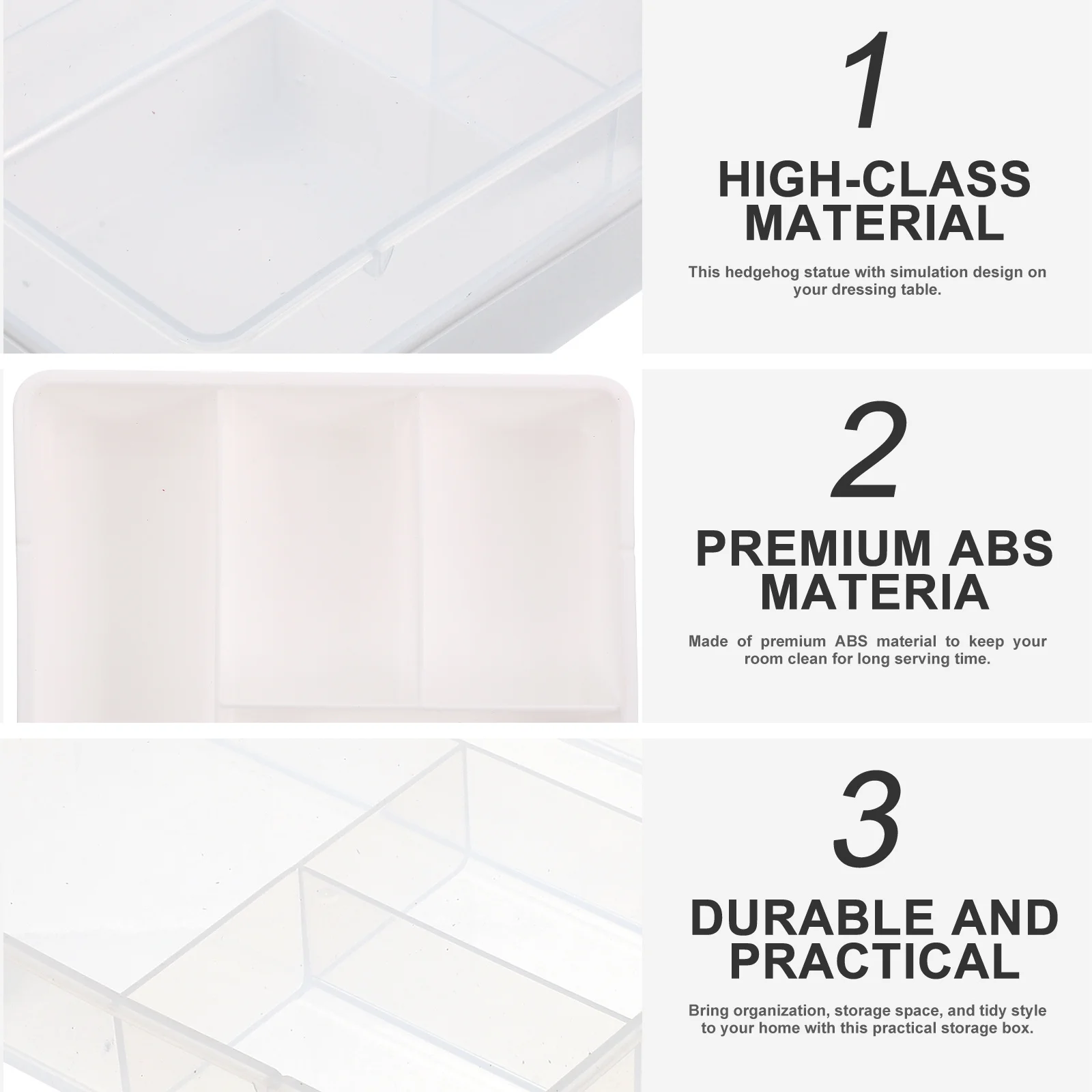 2pcs Drawer Organizers Premium Abs Stackable Storage Boxes For Home Office Kitchen Bathroom Compact Household Drawer Case