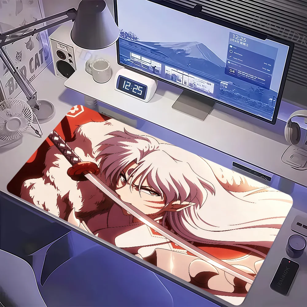 Anime I-Inuyasha Feudal Fairy Tale Mouse Pad Large Non-slip Lockedge Desktop Computer Desk Mat Keyboard Pad Office Gamer Student