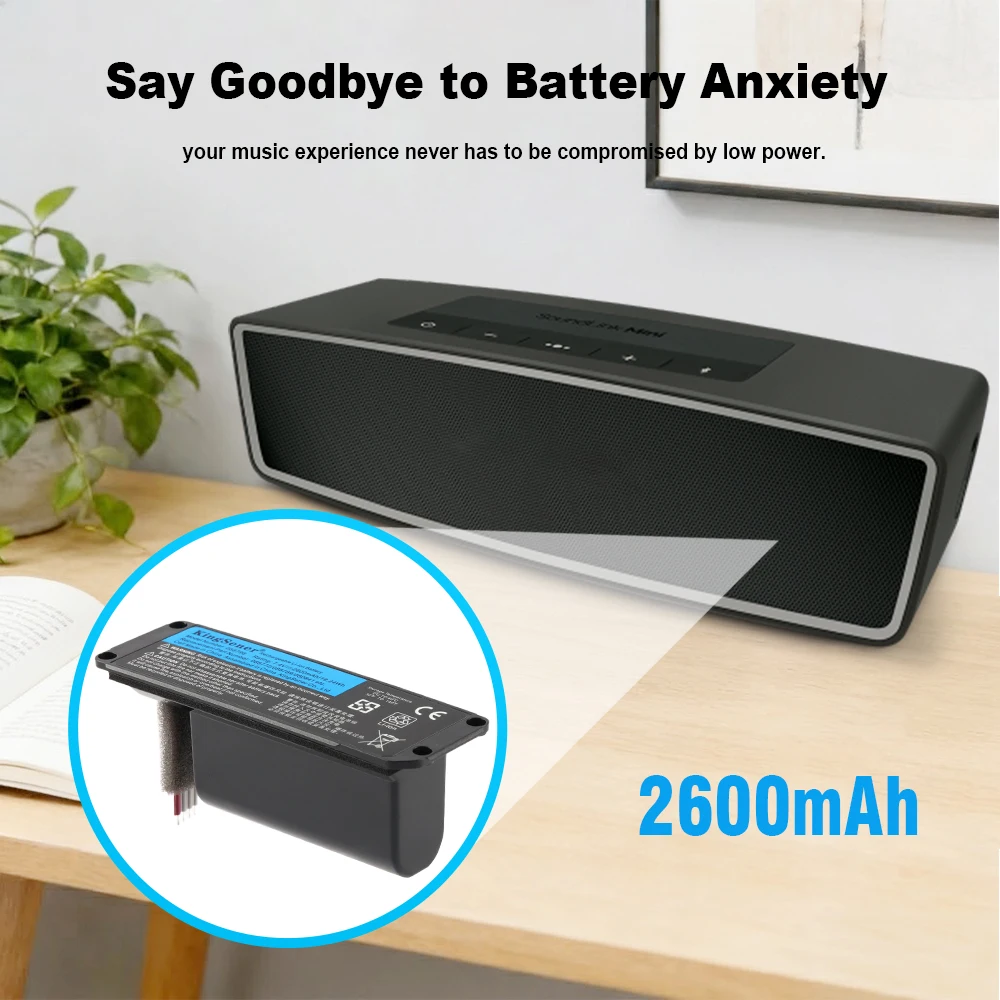 KingSener 088796 088789 088772 080841 Bluetooth-Lautsprecher, kabelloser Lautsprecher, Akku für BOSE Soundlink Mini 2, 7,4 V, 2600 mAh/19,24 Wh. – Detail 5