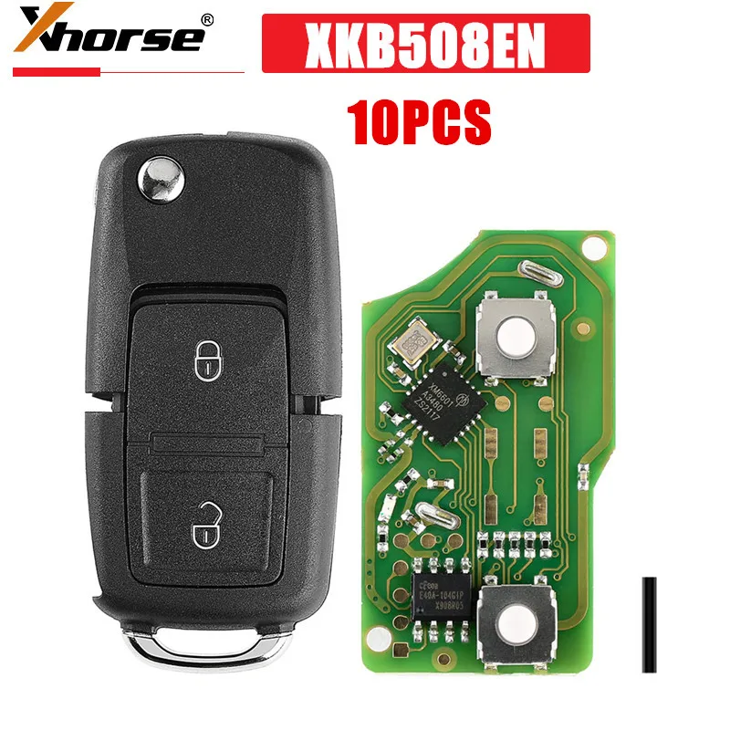 

10PCS/LOT XHORSE XKB508EN Wire Universal Remote Key B5 Style 2 Buttons for VVDI Tool, VVDI2(English Version)