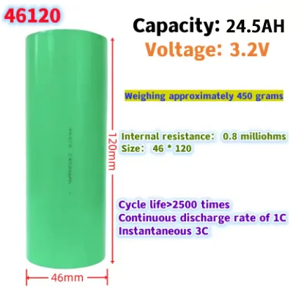 100%新品純正BYD製シリンダー型3.2V 46120リン酸鉄リチウムイオン電池セル 24.5AH エネルギー貯蔵電気自動車に最適
