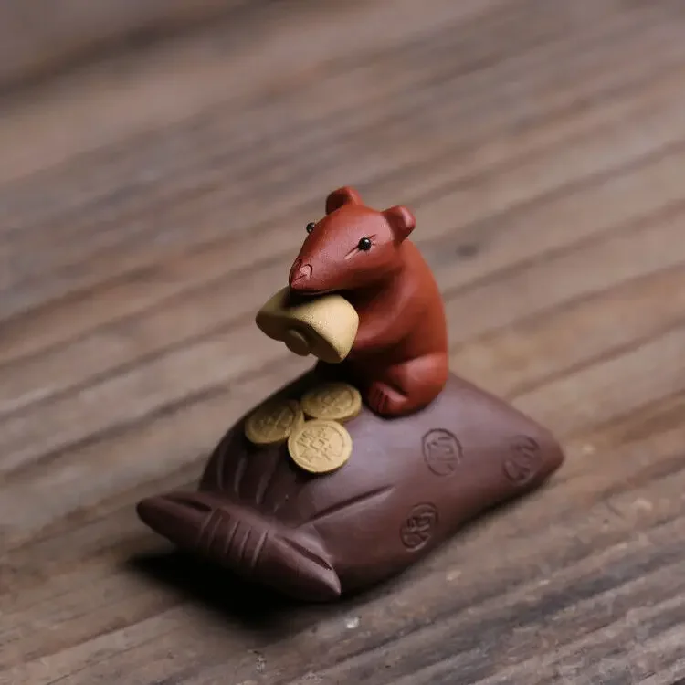 Creative Mouse Zisha Tea Pet House Warming Gift Mascot Chinese Tea Play Rat New