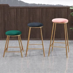 Camping Bar Chairs Golde Metal Legs Luxury Elegant Design Aesthetic Bar Stools Minimalist Relaxing Cadeira Nordic Furniture