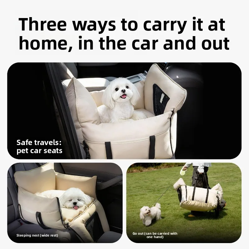 Pet car kennel, removable and washable car outing bag, small dog dog cat car pad