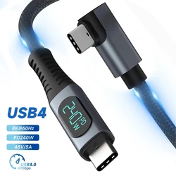 240W Fast Charging Cable USB4 Type C Cord 40Gbps Data Transfer 8K60Hz Projection Line for Thunderbolt 4 MacBook Laptop Switch