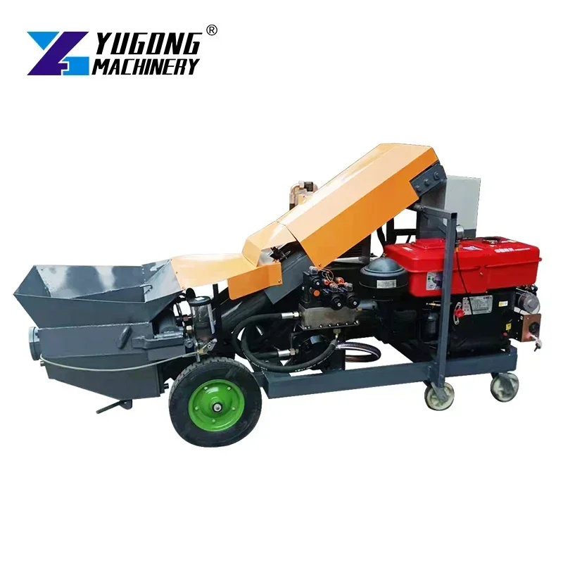 Hot Sale Portable Trailer Mounted Diesel Electric Concrete Cement Mixers With Pumps Machines Concrete Pump Mixer