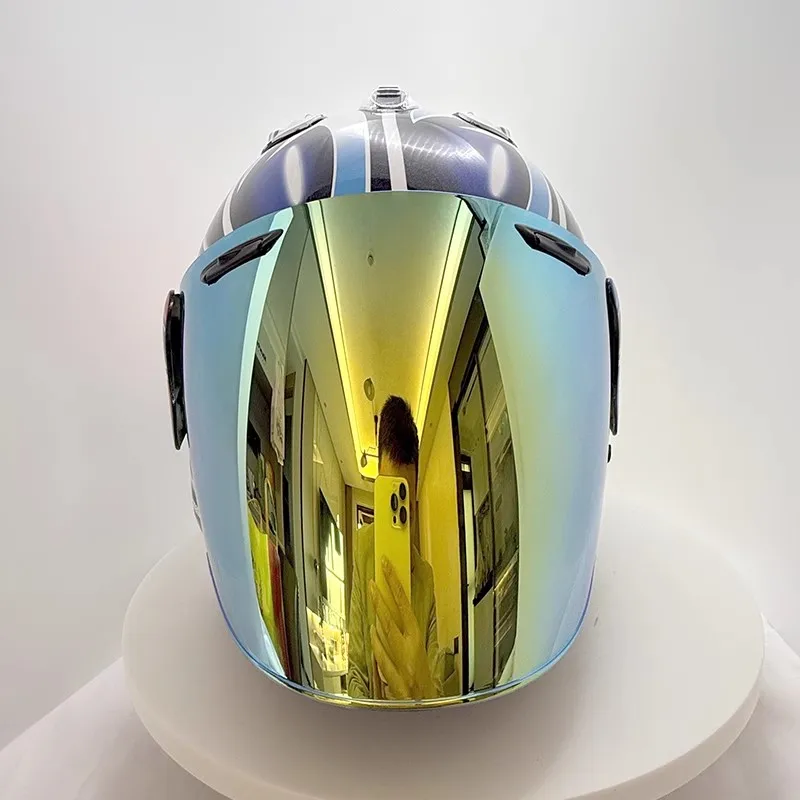 VZ-RAM High Quality ABS Classic 3/4 Open Face Helmet,For Harley Motorcycle And Cruise Motorcycle Protection Helmets,Nakano Silve