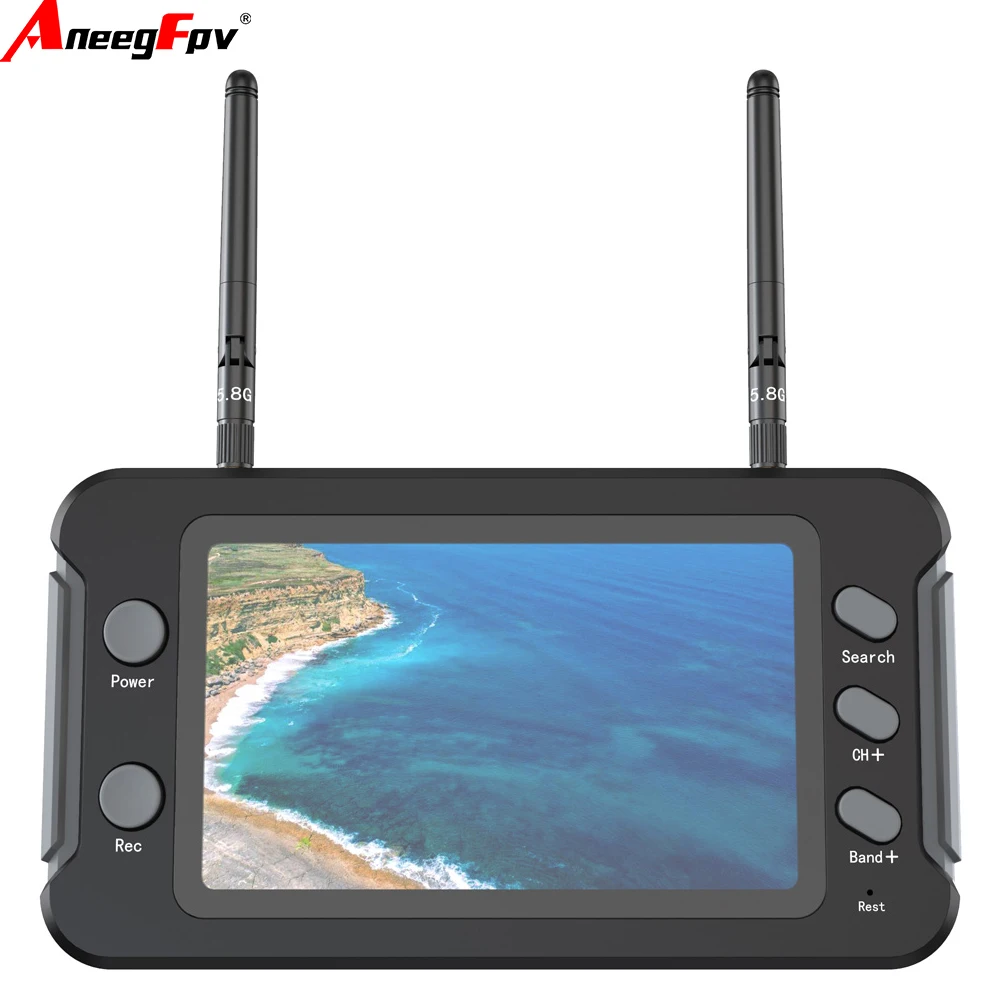 

5.8G FPV Monitor 4.3 Inch LCD Display with DVR 40CH 16:9 NTSC/ PAL Auto Search Video Recording RC FPV Multicopter