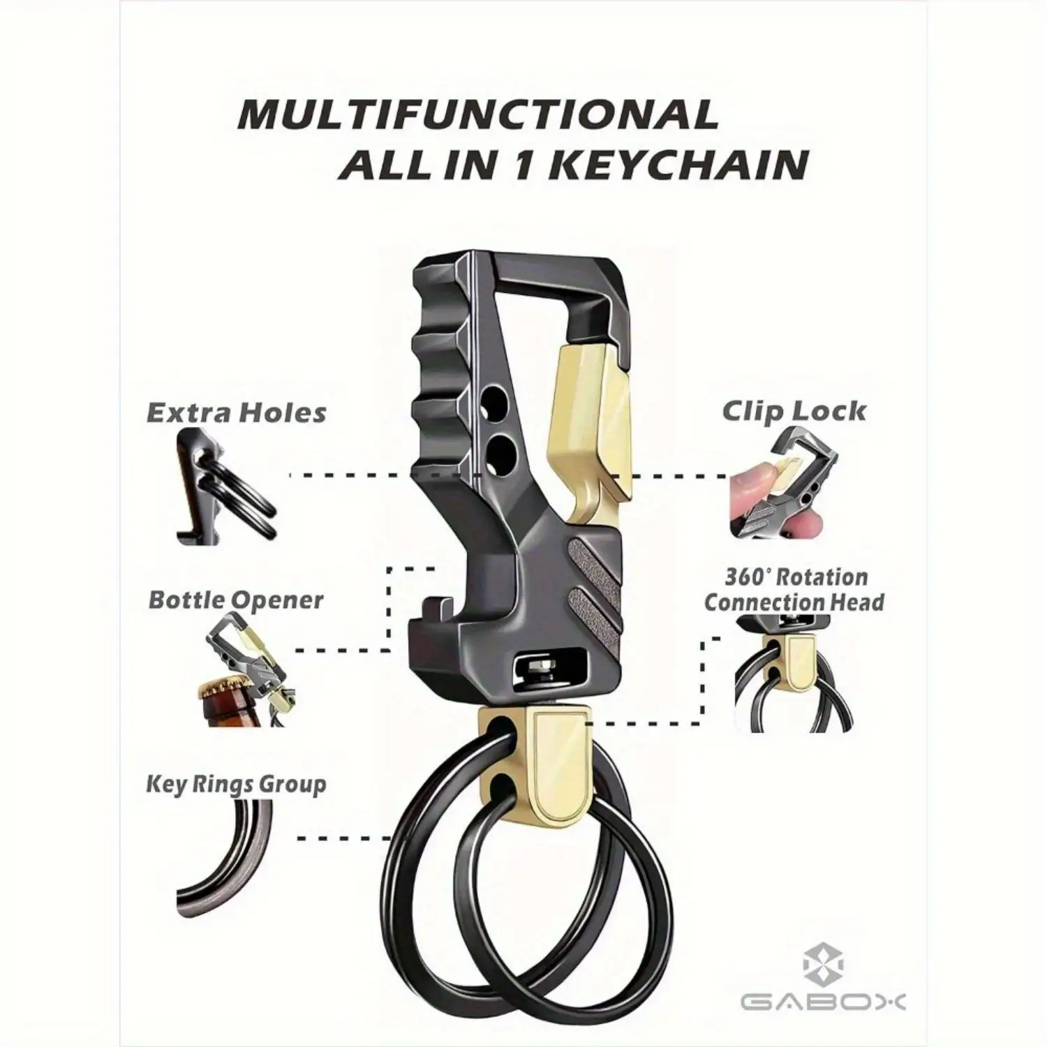 Portachiavi da 4/8 pezzi Portachiavi EDC Portachiavi Apribottiglie Portachiavi per auto Portachiavi con moschettone tattico