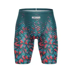 Summer Men's Print Jammer Swimsuit Swimming Trunks Beach Tights Shorts Athletic Training Swimwear Sports Swim Rash Guards Pants