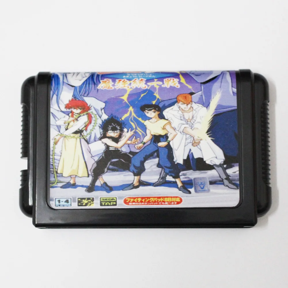 Cartão de jogo MD YuYu Hakusho 16bit para consoles Sega MegaDrive Genesis de 16 bits