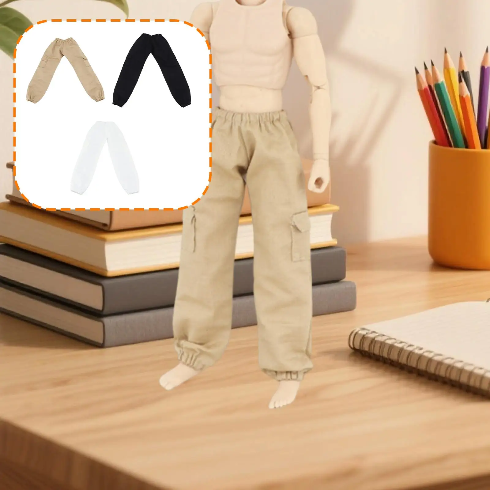 

1/6 Action Figure Clothes Dolls Easy to Use Cloth Body Fashion Dress up Doll Costume Accessories Miniature Clothing Cargo Pants