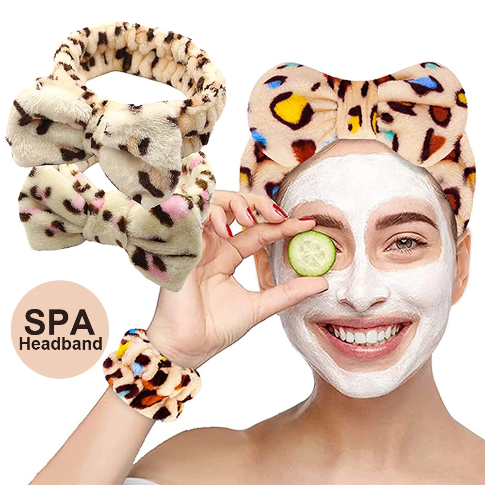 

Women Soft Towel Headband Adjust Sports Hairband Yoga Spa Bath Shower Wash Face Make Up Skincare Wide Bow Head Band