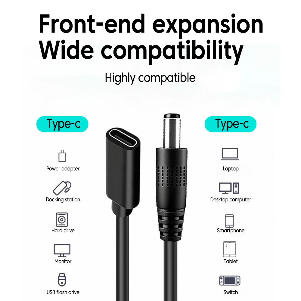 Olaf Type C To DC Power Boost Cable Adapter 20W Fast Charging USB C Female To DC 5V/9V/12V/15V/20V Boost Line For Wifi Router