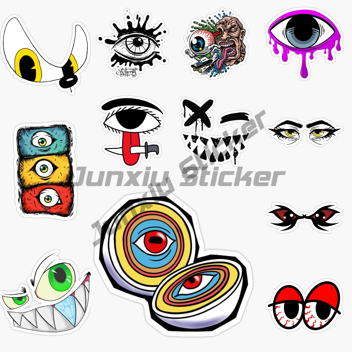 

Evil Angry Eye Eyes Vinyl Waterproof Self-adhesive Car Sticker Laptop Wall Window Bumper Decal