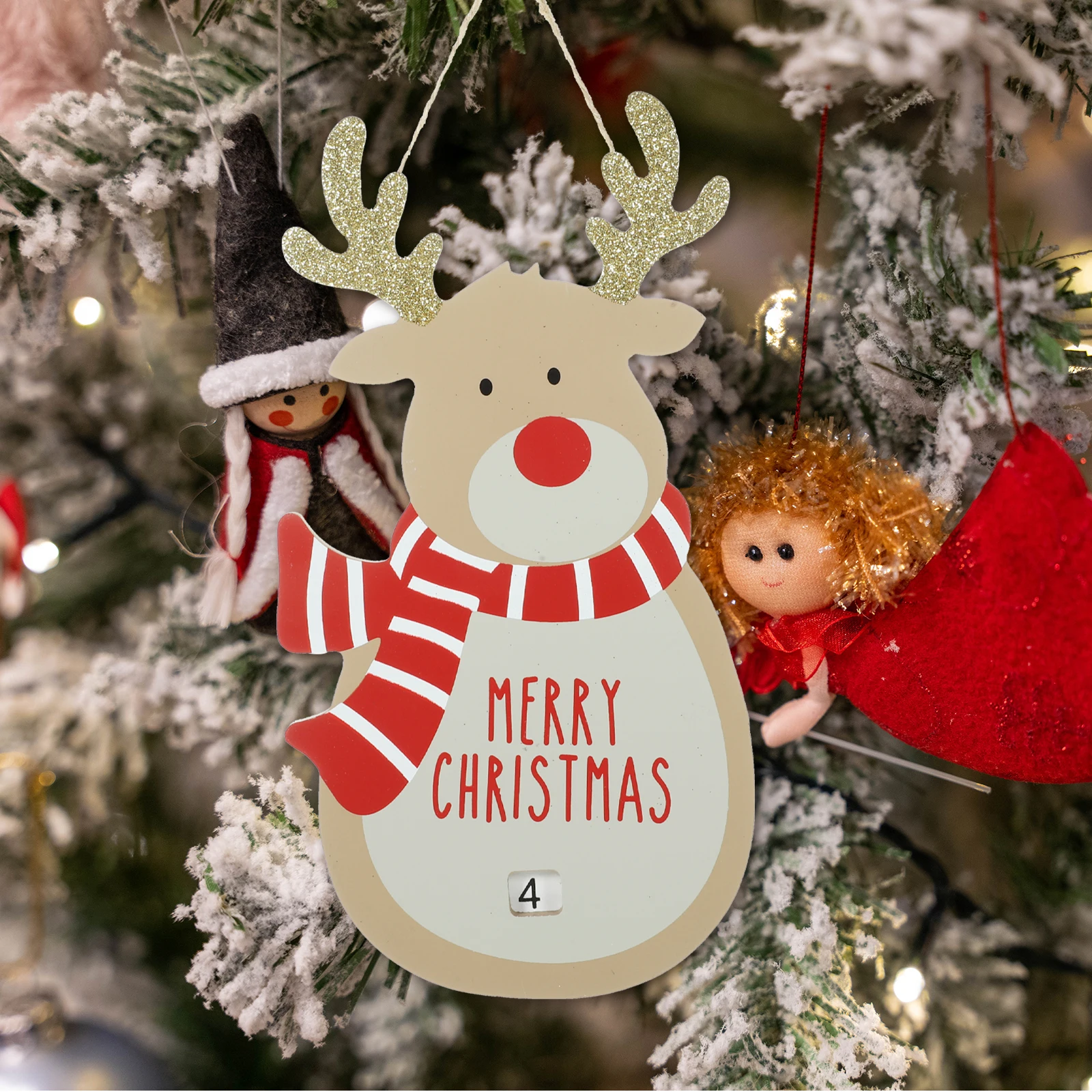 Wooden Deer Hanging naments Christmas Tree Decorations H Painted Xmas Pendant Supplies Festive Home Garden Party