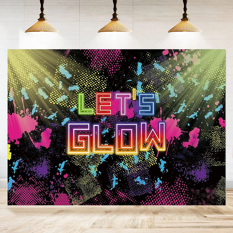 

Neon Glow Graffiti Glow Photography Backdrop Party Supplies Decorations Neon Theme Birthday Party Background Banner