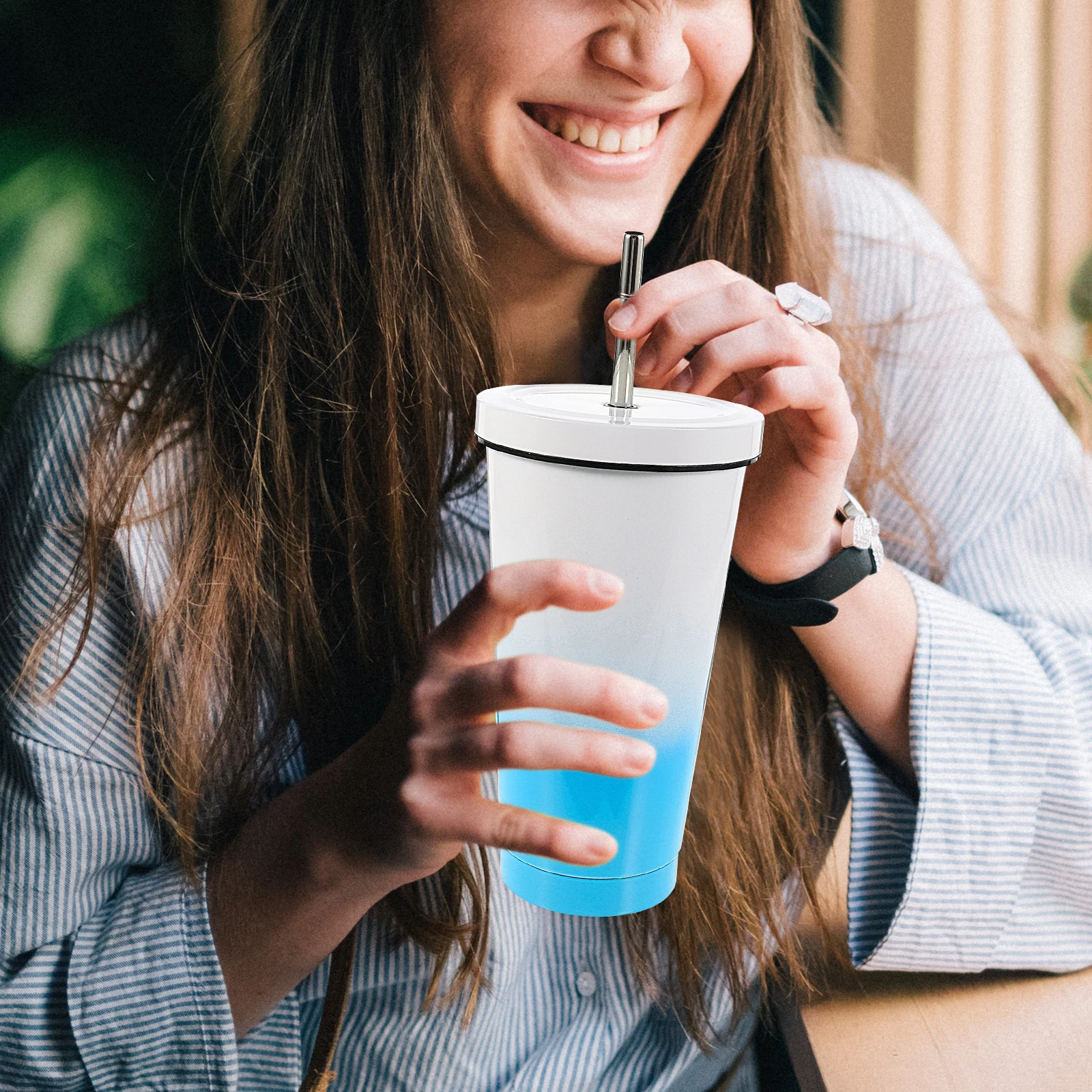 

Stainless Steel Insulated Tumbler Large Capacity Water Bottle Straw Lid Outdoor Coffee Ice Drink Metal Cup Kitchen Bar
