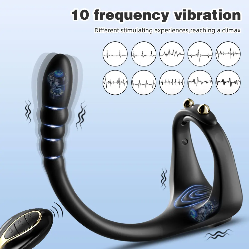 Remote Control Cock Vibrator Anal Butt Plug Male Prostate Massager Sperm Lock Penis Ring Stimulator Masturbator Sex Toy for Men