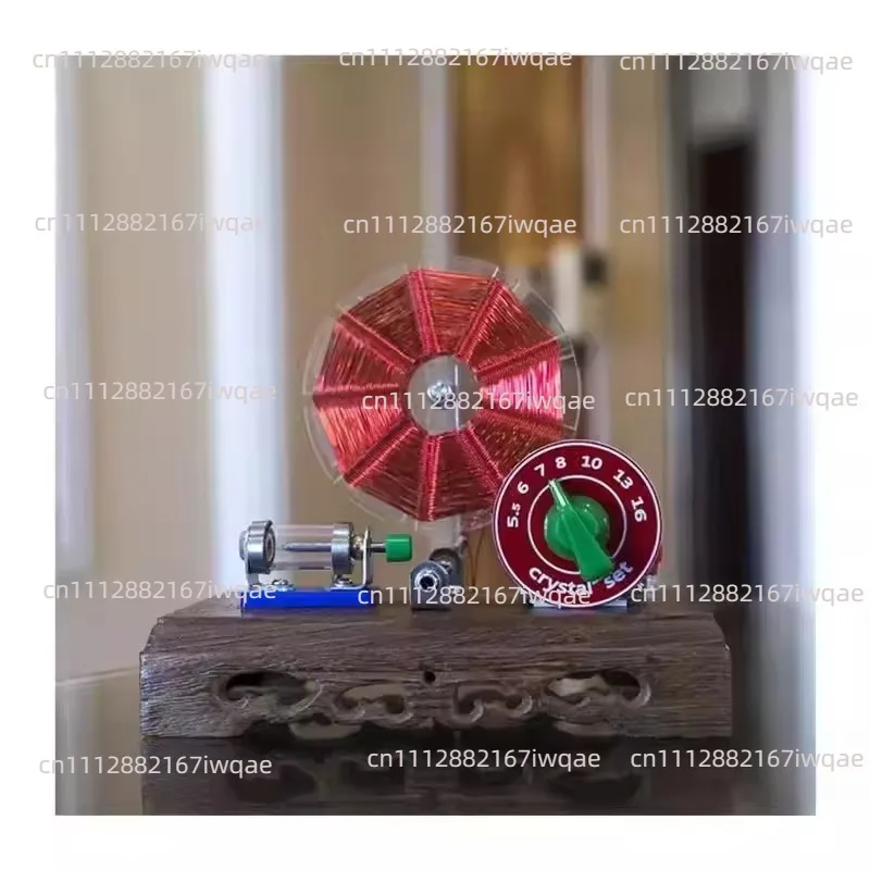 Basket Weave Coil Crystal Radio Set Power-Free Retro AM Receiver