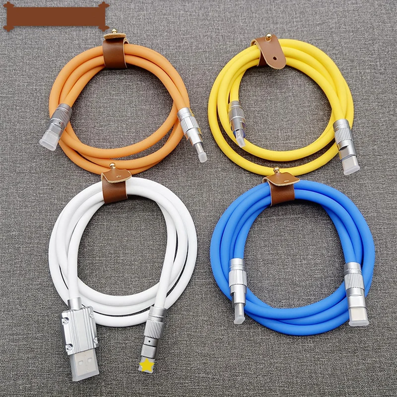 120W Zinc Alloy Super Charge USB to USB Type C Liquid Silicone Data Cable TypeC to TypeC Charge Cable for iPhone Xiaomi Huawei