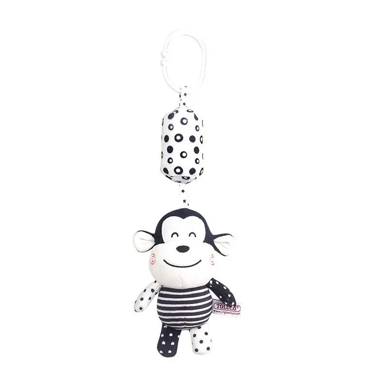 1Pcs 6Types Baby Bell Plush Doll Ability Training Infant Rattles Newborn Black White Visual Grab Toys Stroller Bed Hanging C99