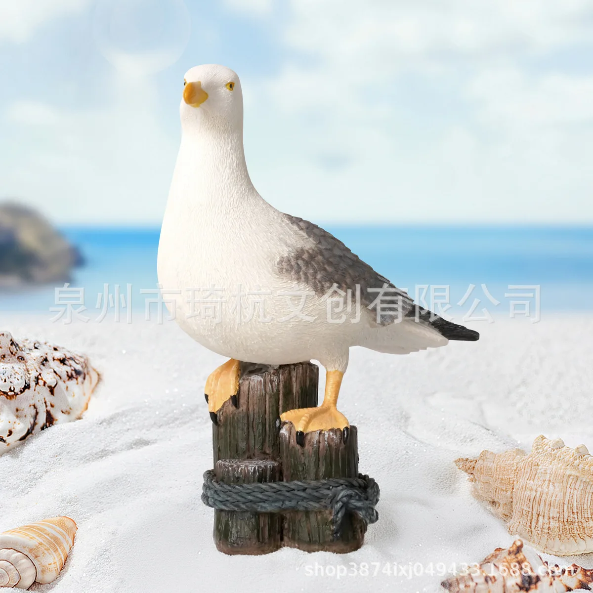 Realistic Seagull Sculpture Garden Landscape Outdoor Ocean Decoration Bird Figurine Art Craft