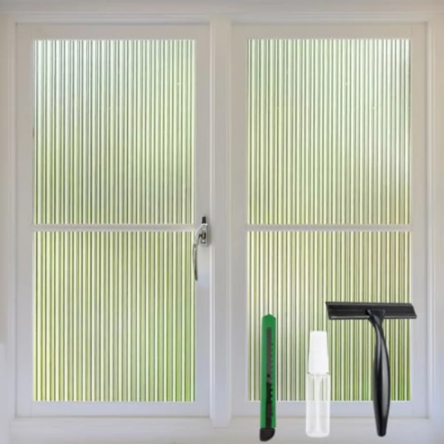 Película de Privacidad para Ventanas de Vidrio, Decorativa 3D, Sin Adhesivo, Bloquea Rayos UV y Calor, Vinilo de Privacidad para Día y Noche, para Baño y Sala de Estar