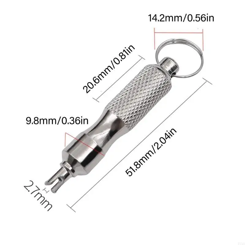 Lightweight Valves Cores Remover Keychain Wrench For Cyclists And Vehicle Owners 72XB