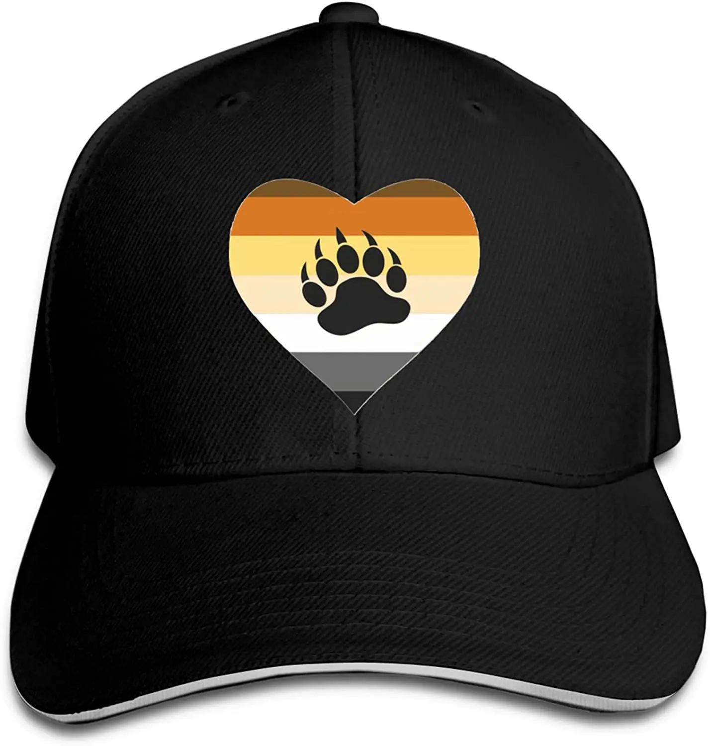 Bear Paw Unisex Fashionable Baseball Cap Adjustable Trucker Cap Sports Cap Adjustable Sandwich Cap. Black Designer Cap Men Hats