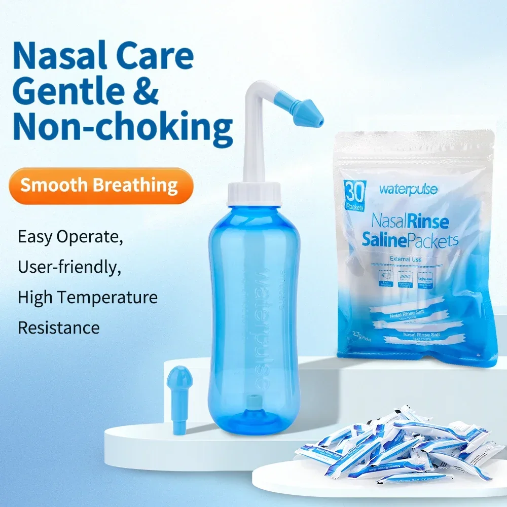 300ML Nasal Irrigator 10oz Nose Cleaner for Adult & Child Nasal Wash Neti Pot for Rhinitis Sinusitis Nose Cleaning Care Tool