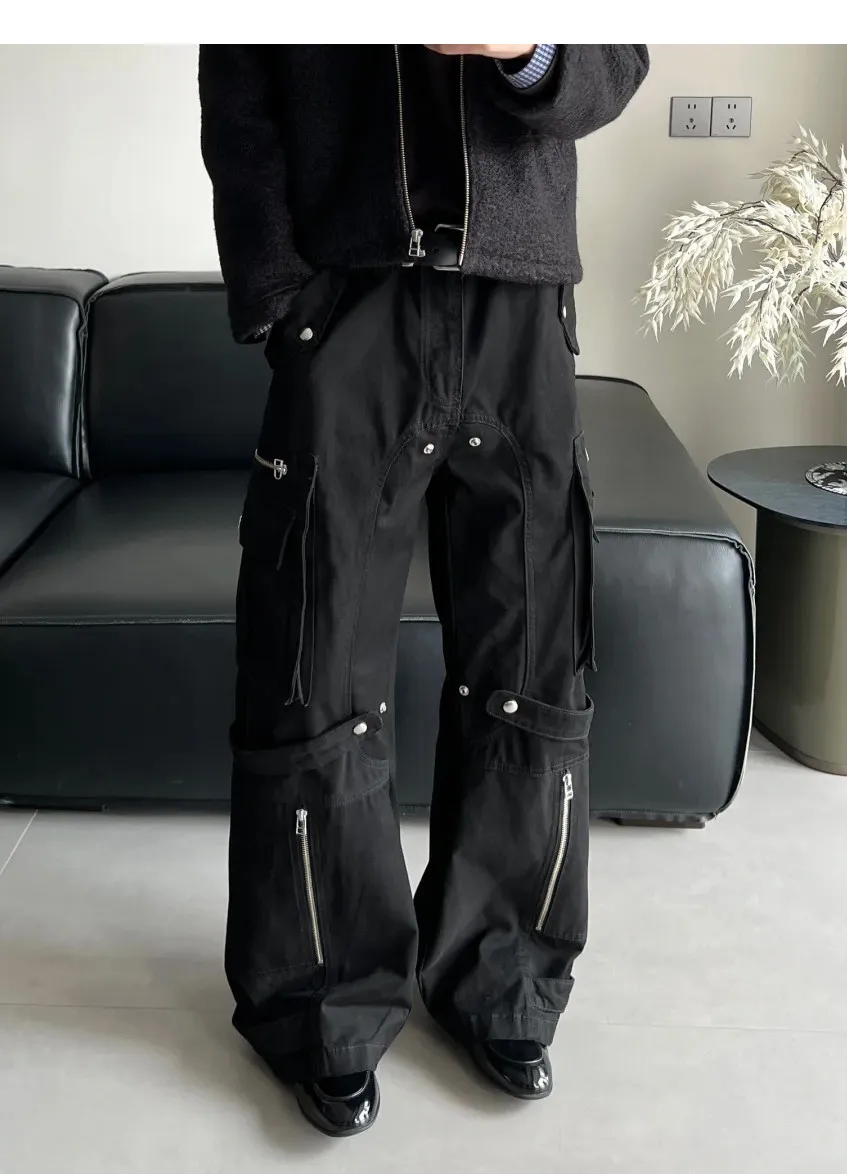 Women Cyber Punk Goblin Core Baggy Cargo Pants Dark Academia Long Trousers Wide Fit Pants Y2k Harajuku Japanese Gothic Jeans