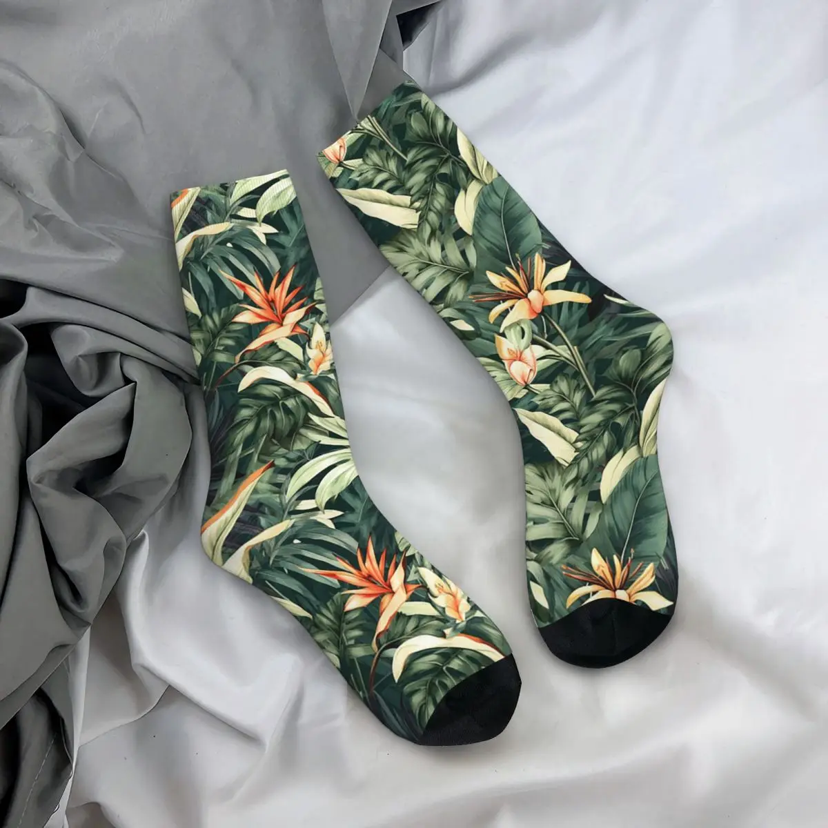 

All Seasons Crew Stockings Colorful Tropical Plant World Plants Socks Fashion Long Socks for Men Women Valentine's Day Gifts