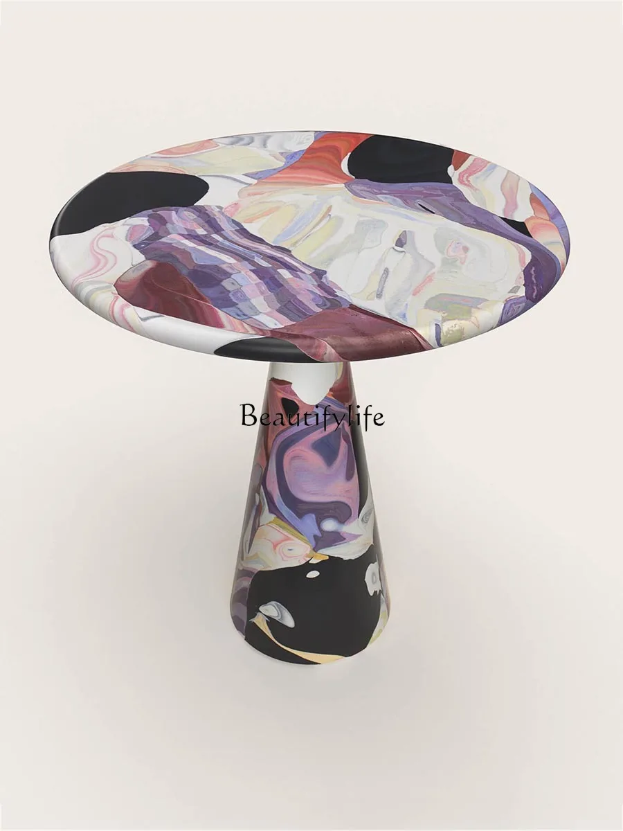 

Fiberglass Creative and Slightly Luxury Painted Occasional Table Furnace Oil Painting Painted Dining Table