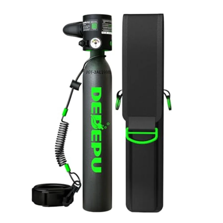 

Mini Scuba Tank for snorkeling, freediving, boat cleaning underwater work; aluminum alloy; black; DOT certified, 0.5L portable