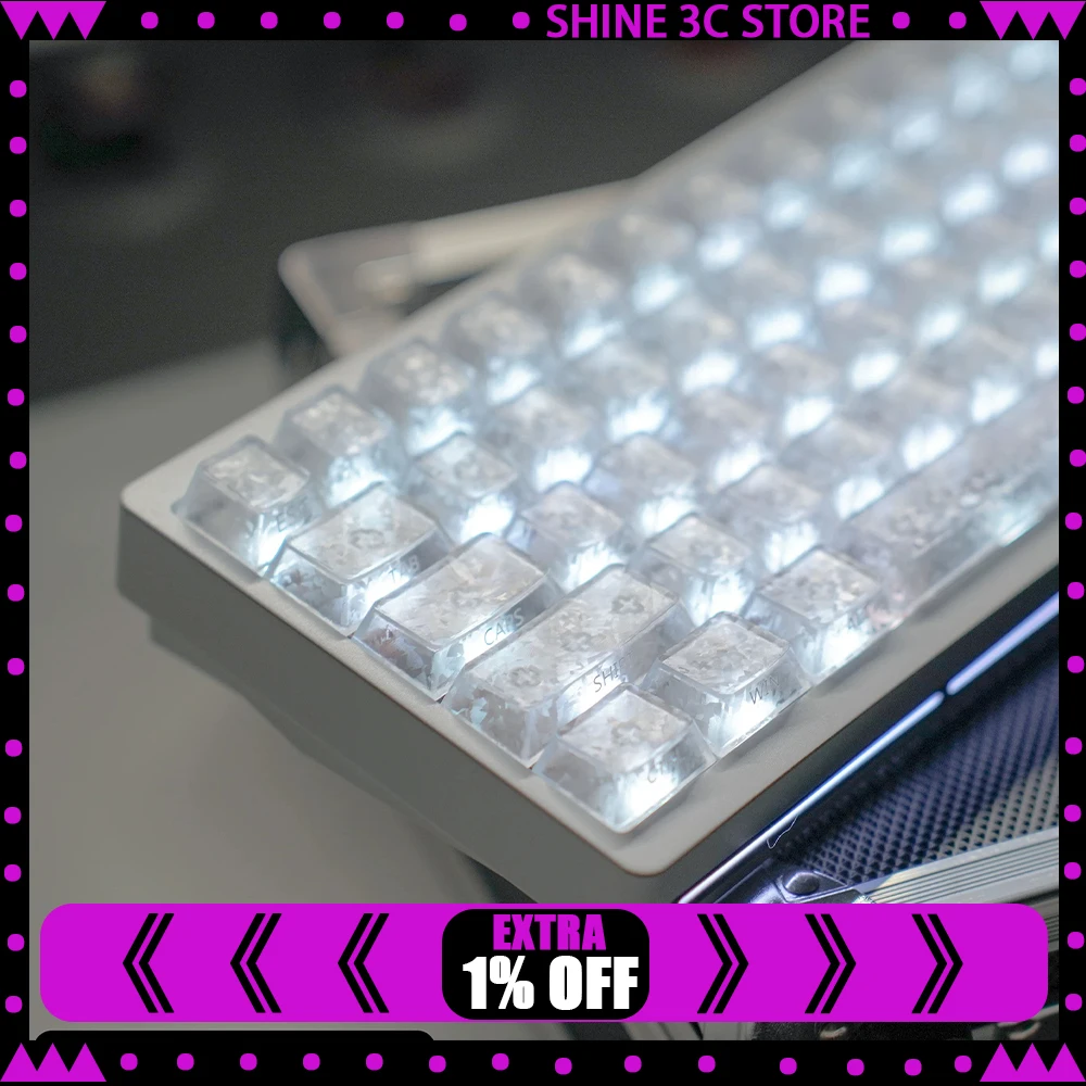 WEIKAV Ice Crack Keyboard keycap Injection Screen Printing Material PC Material Original Factory Height 120 Key Keycap For Gifts