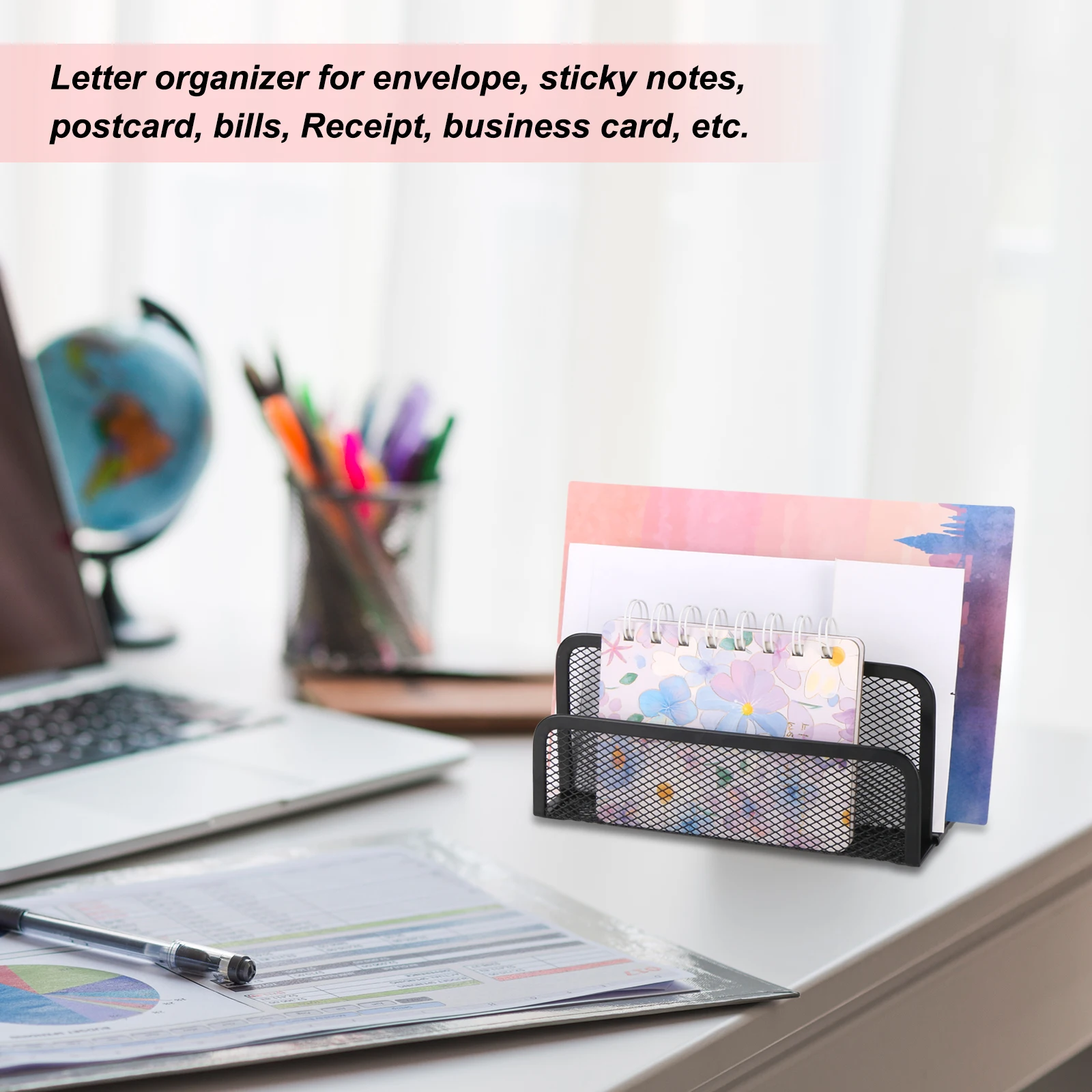 Eagle Metal Desk Organizer Desktop File Holder and Pen Holder Multifunctional Office Supplies Storage Rack