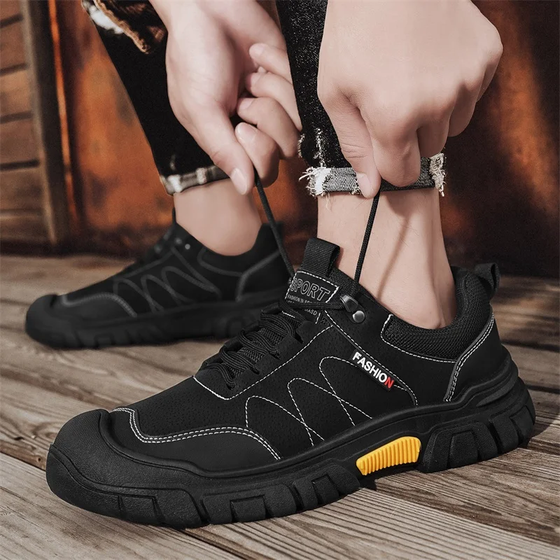 Hiking Shoes Men 2025 Hot Sale Trekking Shoes Men Breathable Non Slip Walking Sneakers Male Climbing Shoes Leather Outdoor Sport